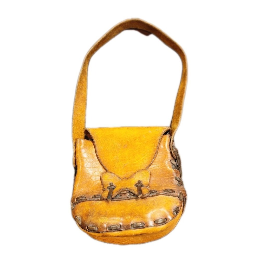 Handmade Leather Pouch Bag Tribal Rustic Style Festival Renaissance Crossbodyβ